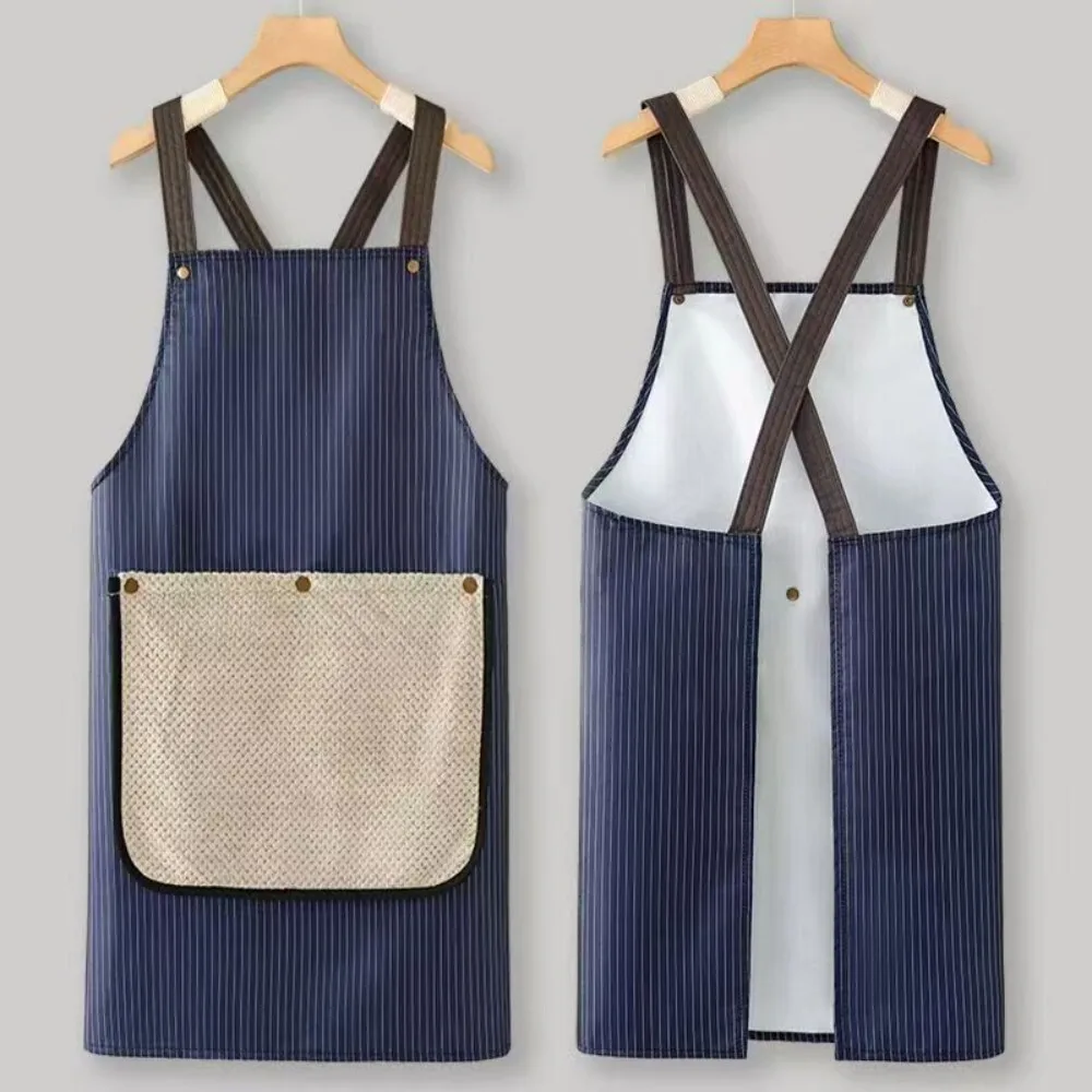 

Detachable Thickened Large Hand Towel Waterproof Oil Resistant Apron for Men Black Heavy Duty Cooking Kitchen BBQ Home Use