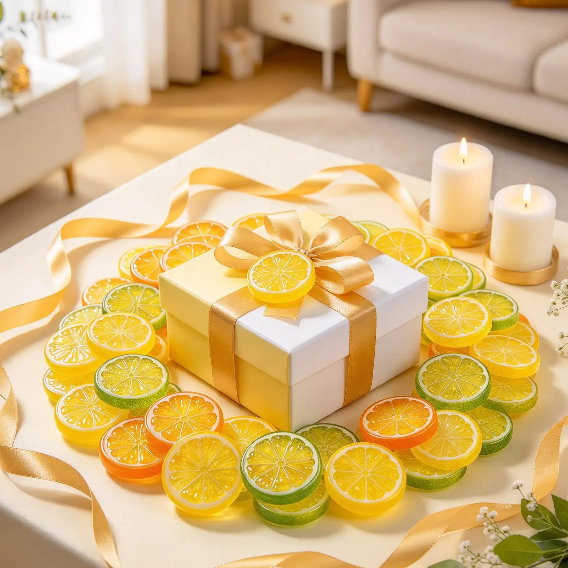 15/30 Pcs Artificial Plastic Lemon Plants Fridge Sticker Home Table Decora Wedding Outdoor DIY Gifts Household Products Holidays
