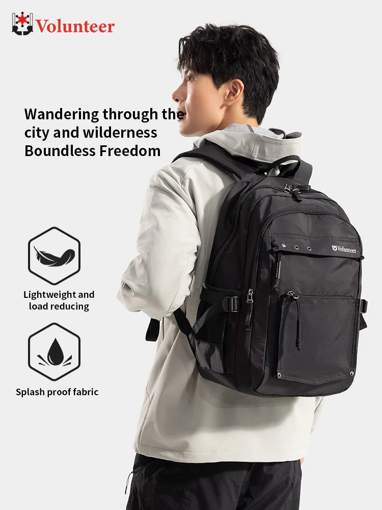 

VOLUNTEER 25L Men's School Backpacks Casual Waterproof Oxford Cloth Commuter Business Bag 16-inch Laptop Hiking Backpack 1886-11