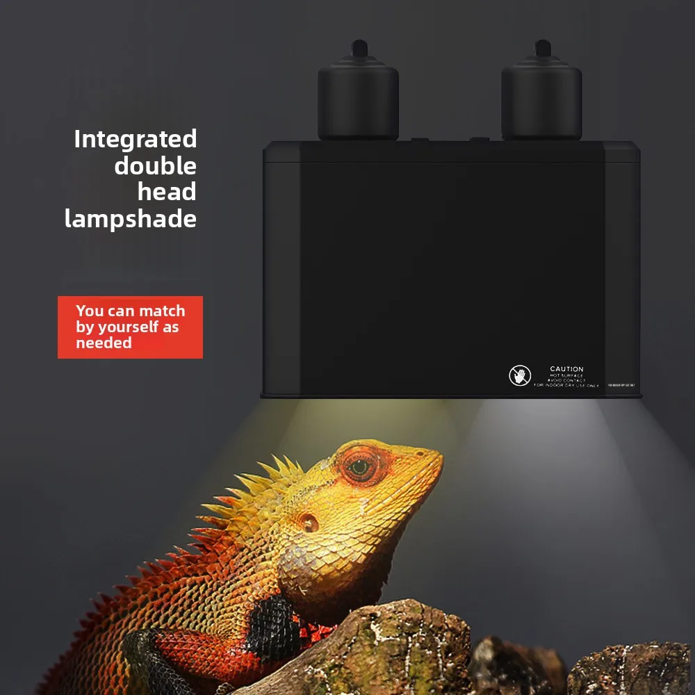 

NOMOY Dual Reptile Lamp Fixture with Reflector - Compatible with UVA Heat & UVB Bulbs for Optimal Basking and Lighting