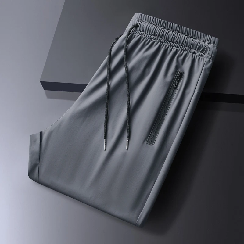 Outdoor-Sport Laufhose Fitness Eisseide Schnelltrocknende Hose Herren Modische Lose Bequeme Schweißabsorbierende Freizeithose