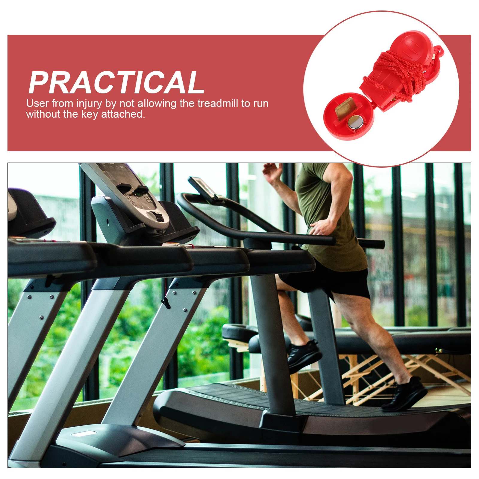 

1Set Running Machine Safety Key Treadmill Brake Key Replacement Universal Emergency Stop Treadmill Supplies Running Machine Stop