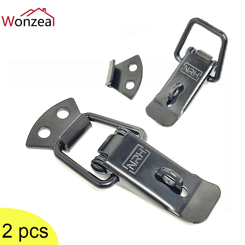 2Pcs Cabinet Box Locks Spring Loaded Latch 25*69 For Sliding Door Window Furniture Hardware Catch Toggle Hasp Tool Box Lock