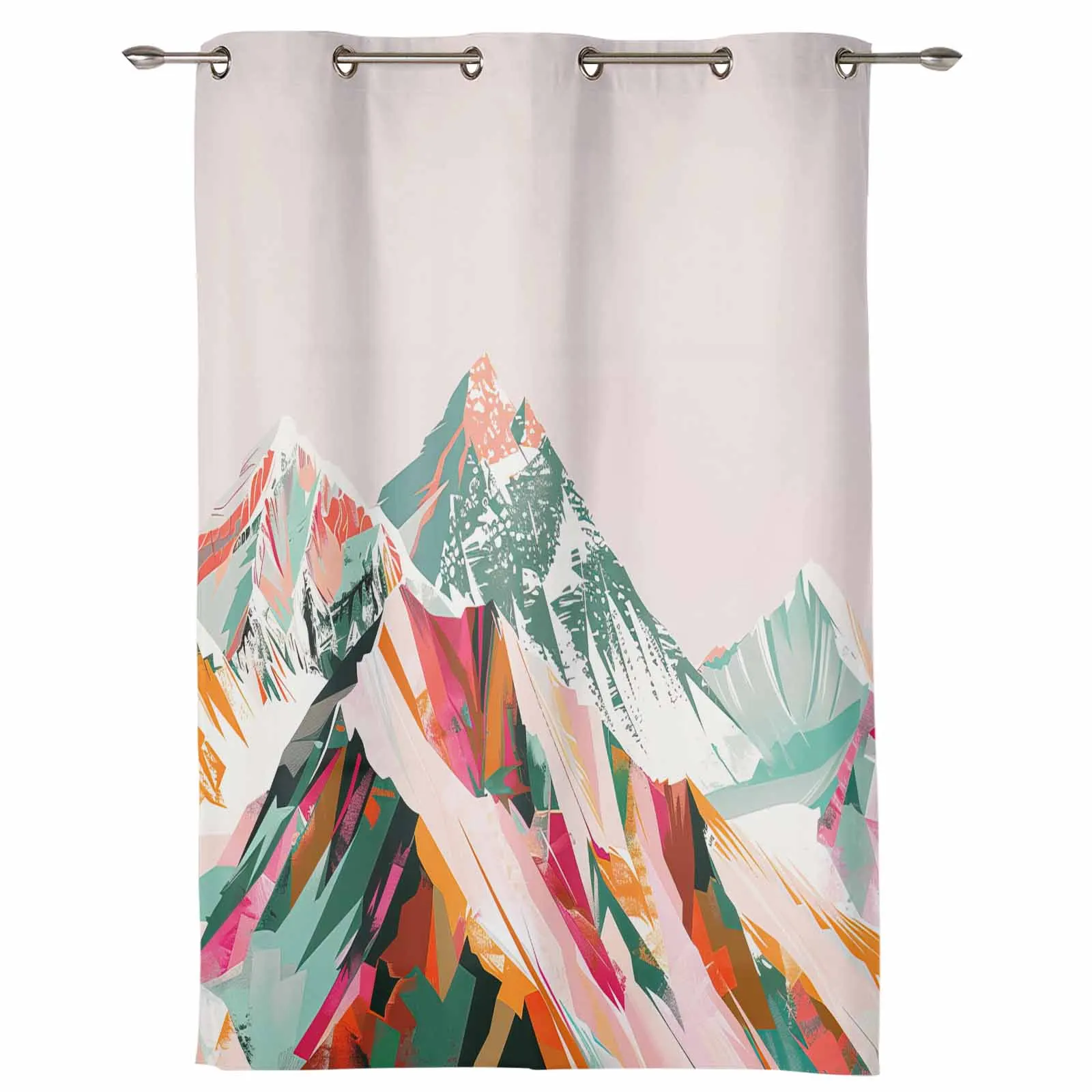 Abstract Oil Painting Mountain Illustration Modern Curtains for Living Room Home Decoration Hotel Drapes Window Treatments