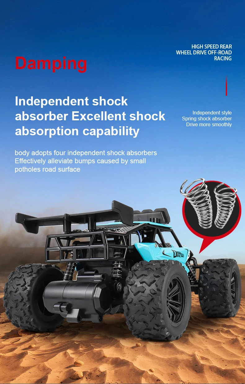 Oike 1:16 RC-Auto Ferngesteuertes Auto Funk-Buggy Truck Drift-Rennwagen Kletter-Offroad-Fahrzeug Outdoor-Spielzeug für Jungen und Kinder – Detail 11