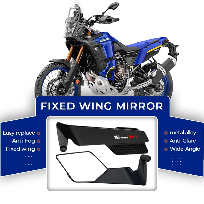 

Night Vision Adjustable Wind Wing Alloy Motorcycle Rearview Mirror For Yamaha TENERE 700 Tenere700 Super Tenere SuperTenere