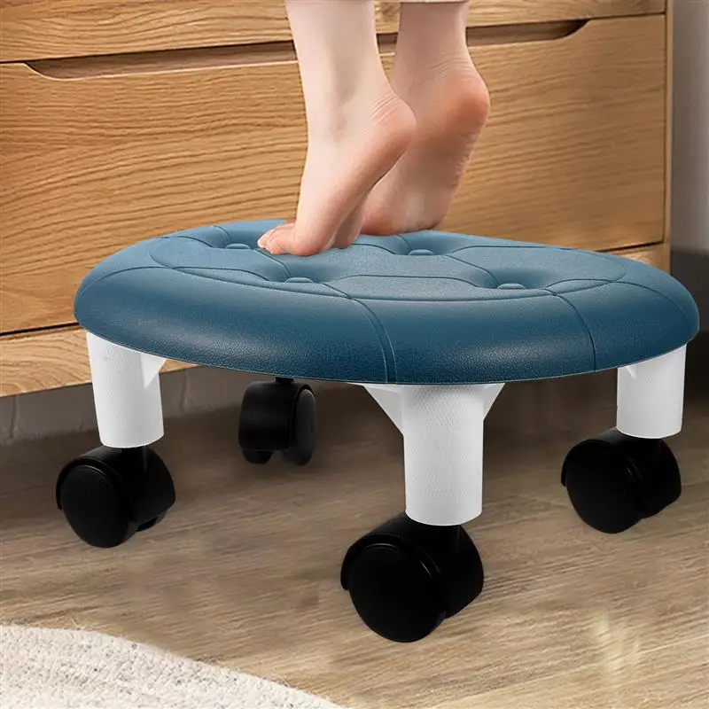 Low Rolling Stool Household Pulley Low Mini Comfortable Portable Ground Stool Casual Moving Small Chairs 360 Degree Swivel NEW