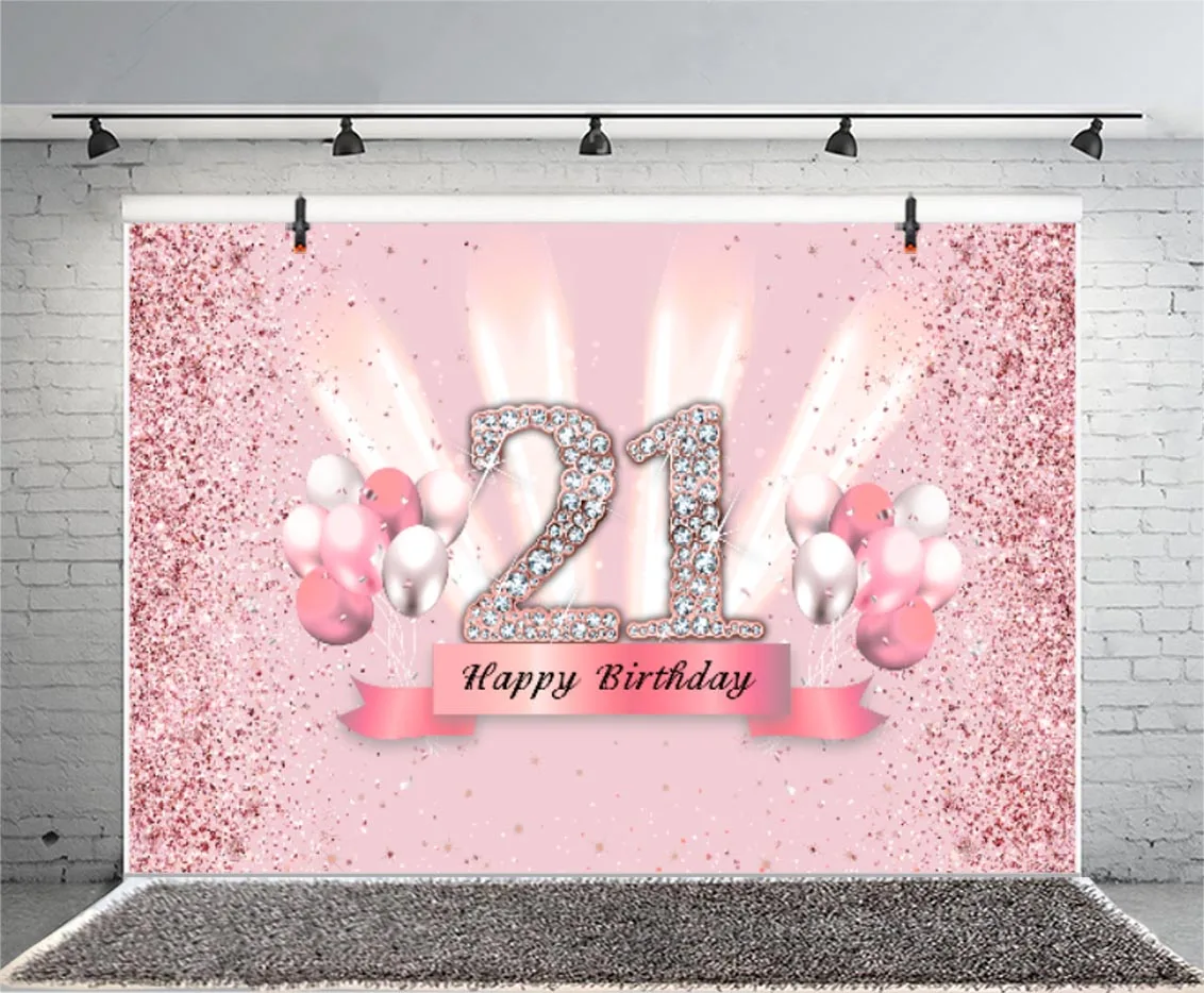 Fondo fotográfico de oro rosa para fiesta de cumpleaños, cartel de feliz cumpleaños, accesorios de decoración, 40, 40