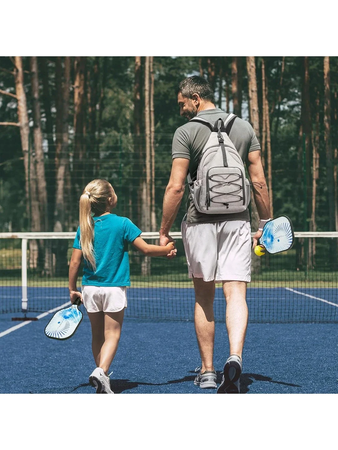 2026 Large Capacity Pickleball Rackets Backpack Holds 2 Rackets Lightweight Pickleball Paddle Bag Adjustable Pickleball Bags