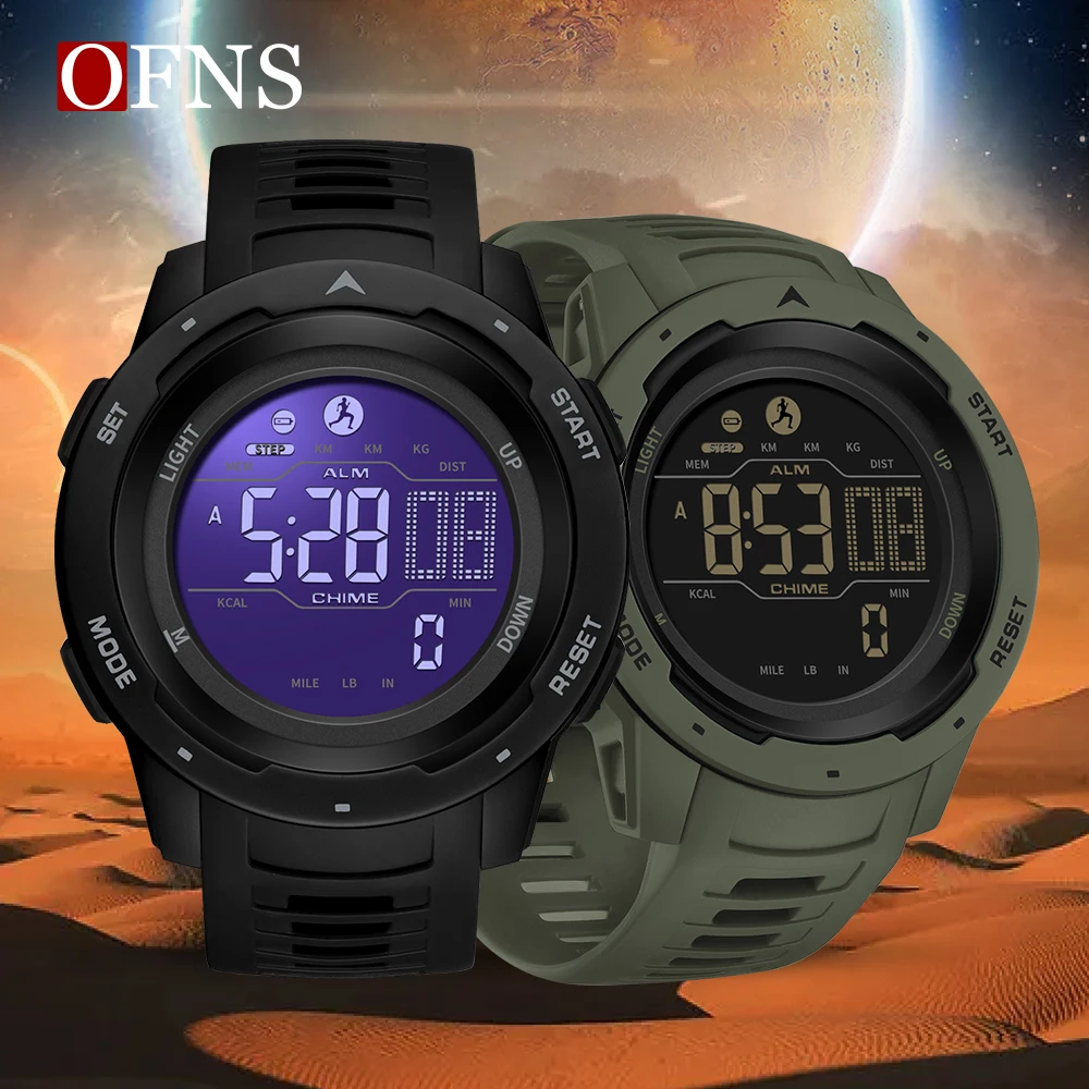 

OFNS Mens Watches Countdown Waterproof Sports Led Digital Watch for Man Fashion Top Brand Military Wristwatch Relogio Masculino