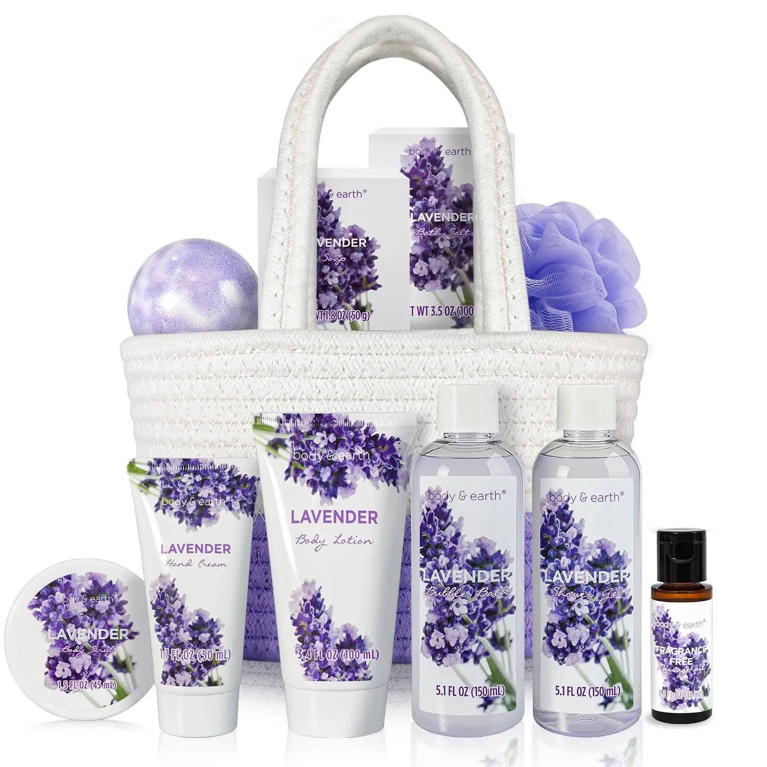 

Lavender Spa Gift Basket for Women - 11pcs Set with Bath Essentials, Perfect for Mom Birthday & Mother's Day Gifts
