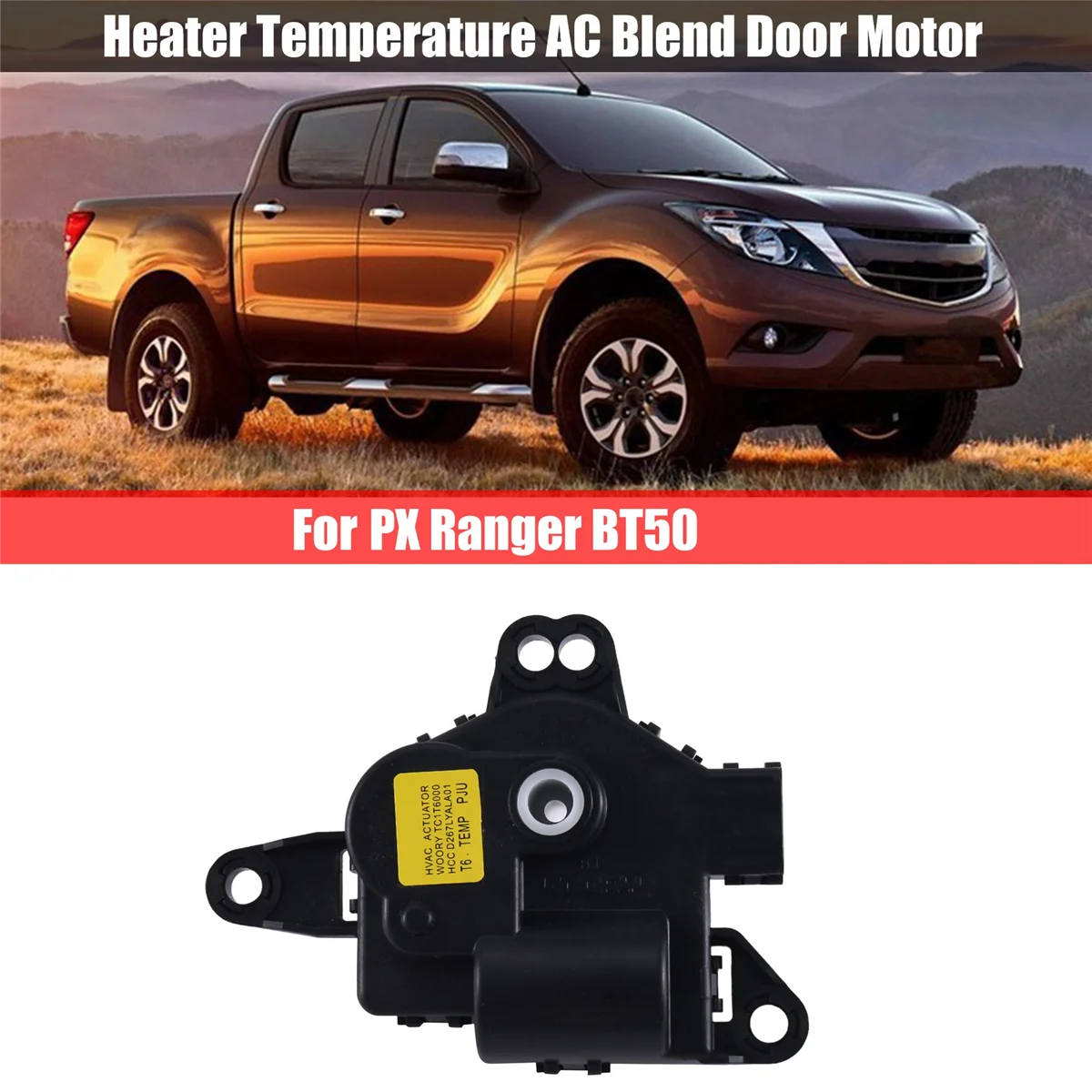 Actuador HVAC del Motor de la puerta de la mezcla de la temperatura del calentador del coche para Ford PX Ranger BT50