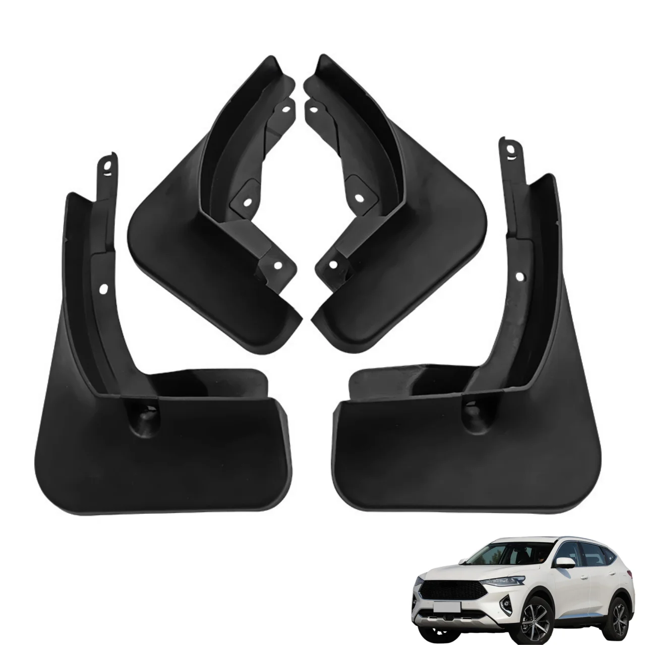 

Car Mudguards Front Rear Mudflaps PP Black Mud Flap Splash Guard Fender Flares For Haval F7 F7X 2019-2021