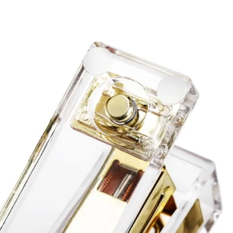 Conjunto de grampeador e dispensador de fita dourada acrílica, acessórios de mesa, material de escritório, inclui removedor de grampos de fita e 1000 peças 24 6 grampos