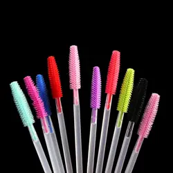 Cosmetic Brushes Silicone for Eyelash Extension Disposable Eyebrow Brush Mascara Wand Applicator Spoolers Eye Lashes