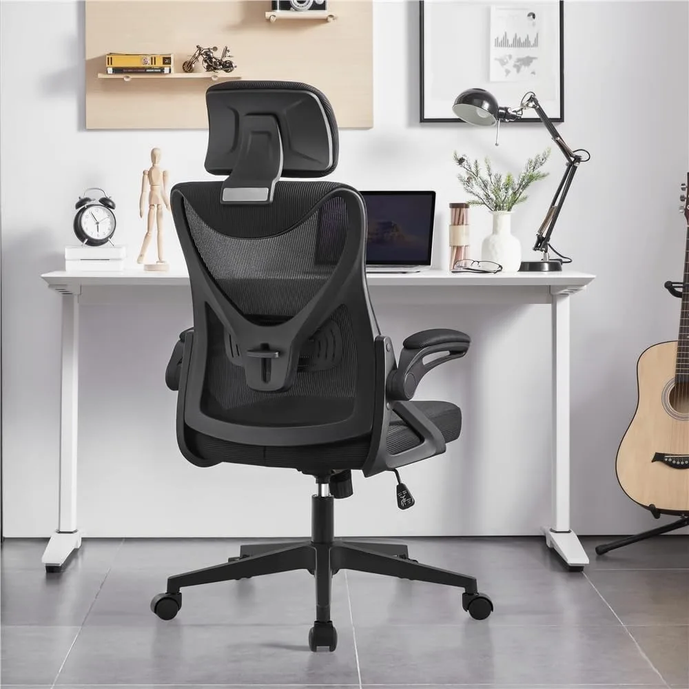 Silla de oficina ergonómica, silla con reposabrazos ajustable, silla de trabajo de oficina con reposacabezas, sillas giratorias