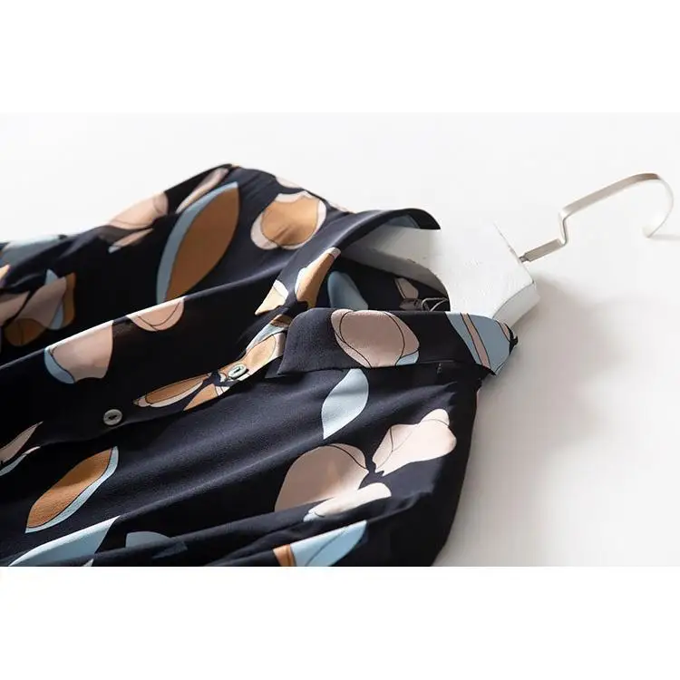 Vestido Csero Estampado para Mujer, Talla 4XL, Otoño Invierno, Falda Línea A, Poliéster, Manga Larga, Cuello en V, Estilo ...