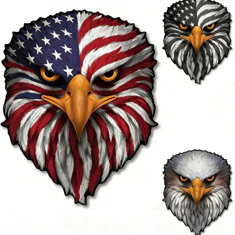 Bold Reflective American Flag with Bird Eye Sticker for Vehicles & Bike