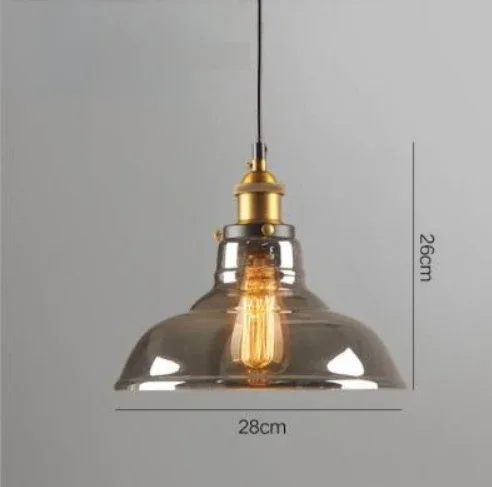 Clear Grijs Amber Kleur Vintage Hanger Eetkamer Glas Opknoping Lamp Rusland Loft Armatuur Moderne Slaapkamer Verlichtingsarmaturen