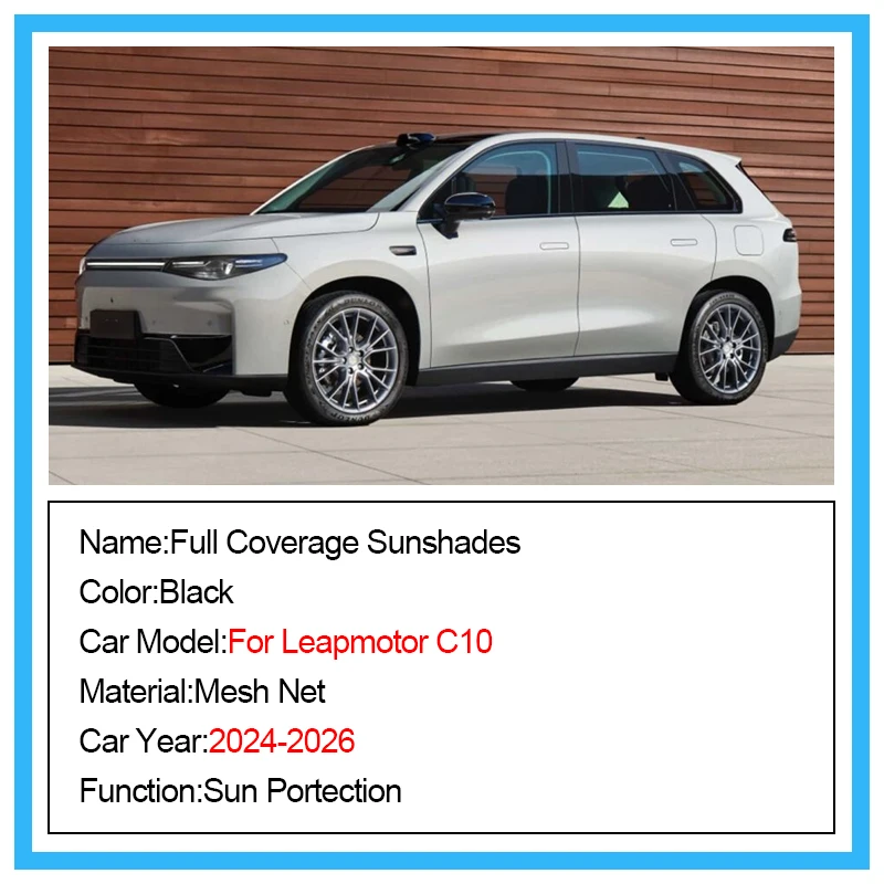 For Leapmotor C10 2024 2025 2026 Windshield Curtain Magnetic Mesh Glass Sun Visor Window Sunshade No Sag Sunshield Shade Cover