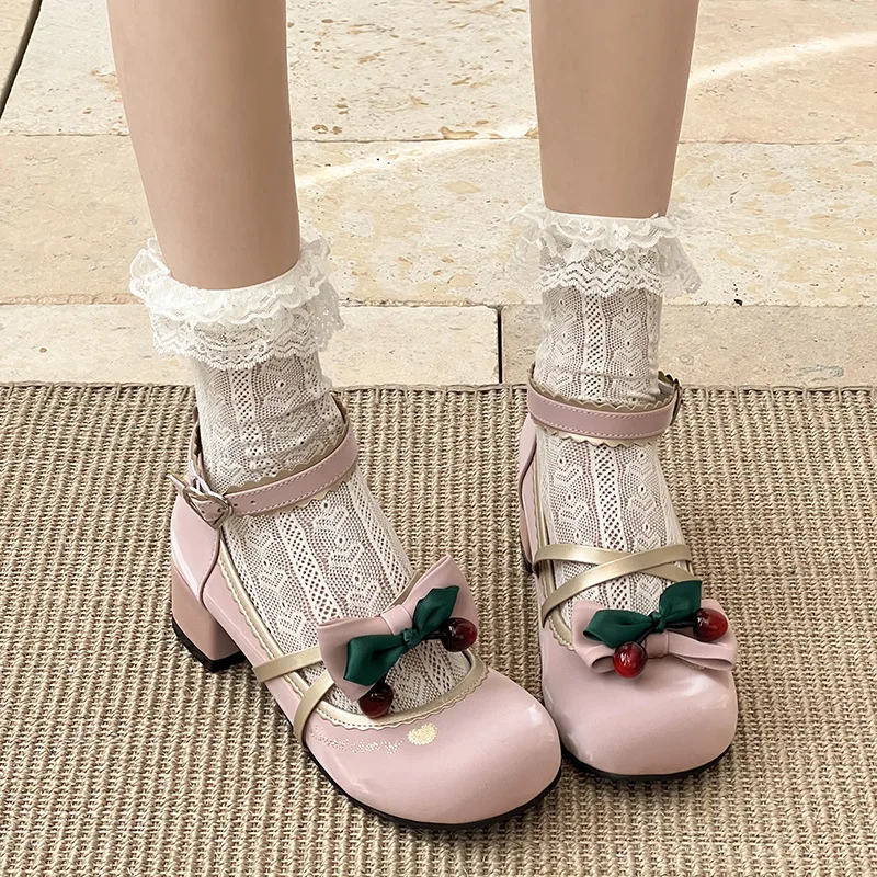 

Ladies' French Style Dress with High-end Mary Jane Shoes2026Spring and Summer New Retro Red Thick Heel Shallow Mouth Single Shoe
