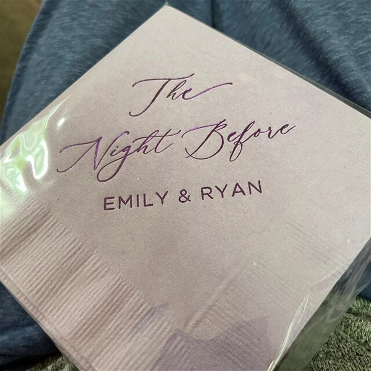 Personalized Rehearsal Napkins Custom Printed The Night Before Beverage Cocktail Luncheon Dinner Guest Towel Napkins Imprinted F