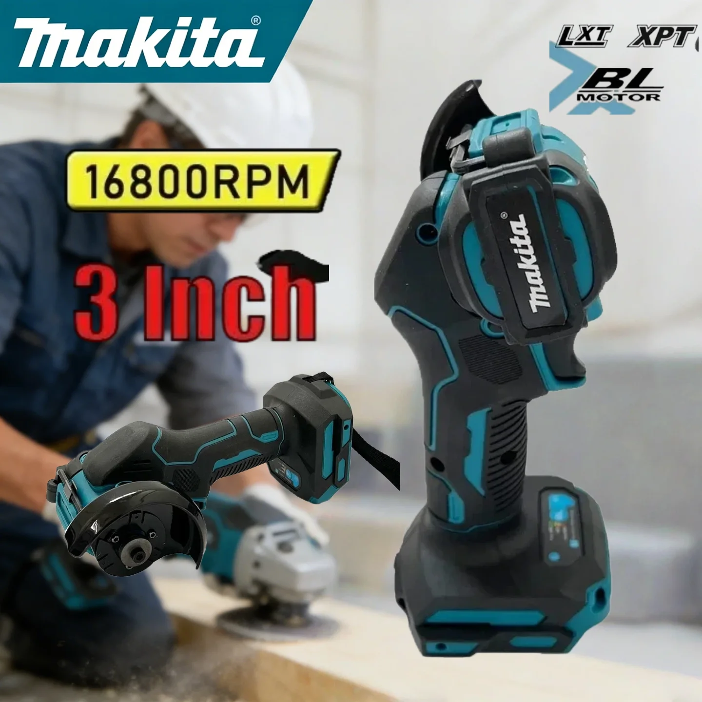 

Аккумуляторная угловая шлифовальная машина Makita Mini 3 дюйма, 18В, для резки, электроинструмент