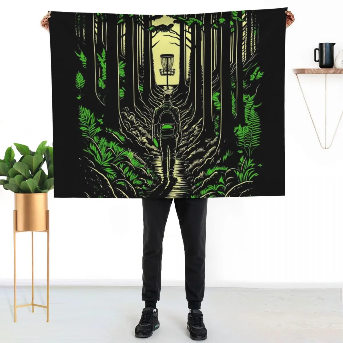 Disc Golf Forest Course Wilderness Golfer Sunset Throw Blanket Designers Comforter Cute manga sofa bed Blankets