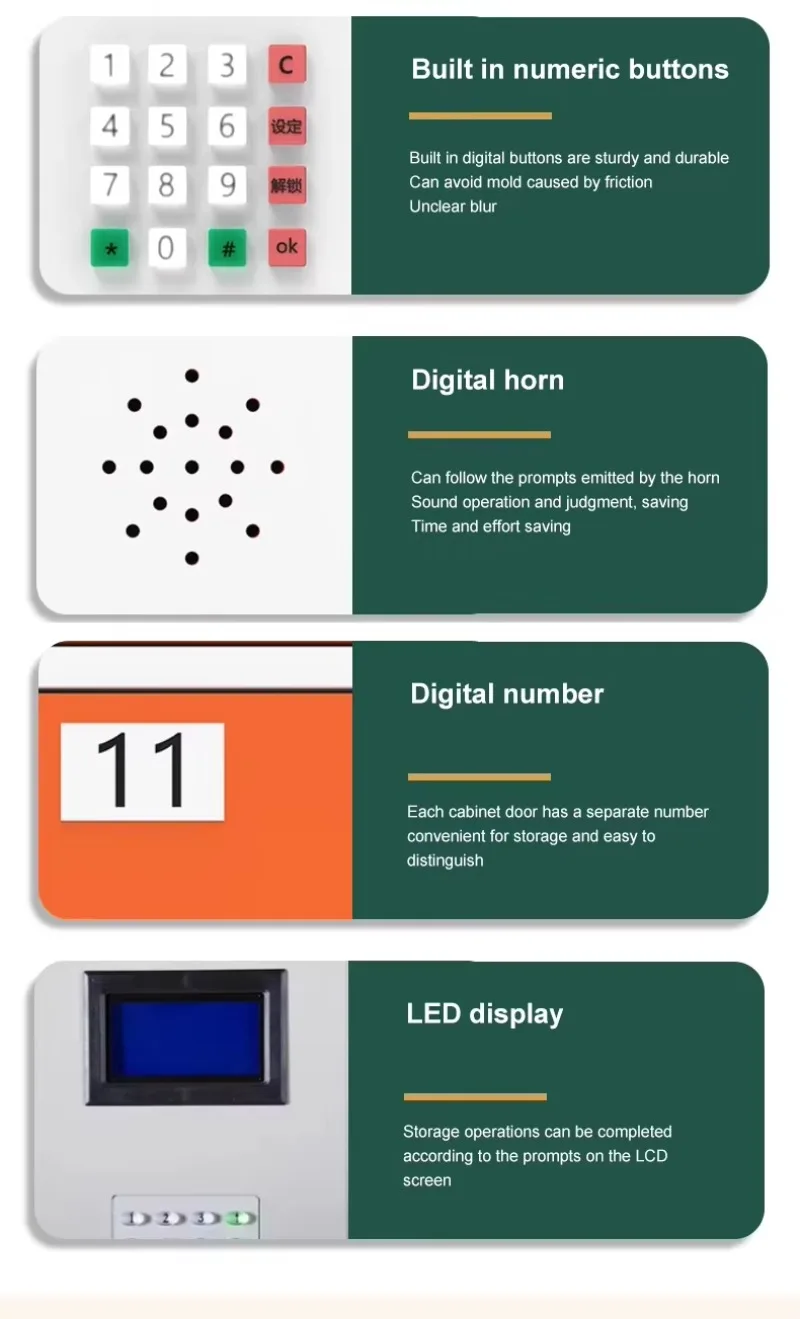 Supermarket Bag Storage Smart Locker Electronic Pin Code Face Fingerprint Recognition Custom