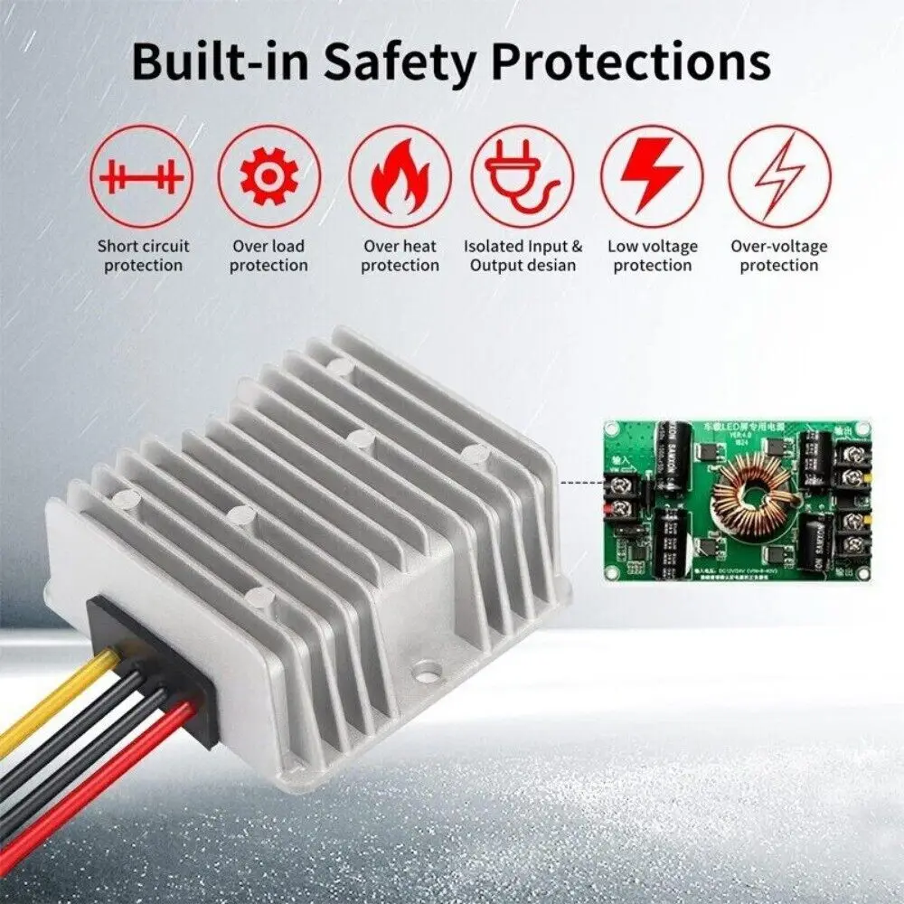 Imagem -04 - Step Down Conversor Regulador de Tensão Buck Boost Automático Adaptador Faça Você Mesmo 18v para dc 12v 15a 180w para Eberspacher 18v Li-ion Battery