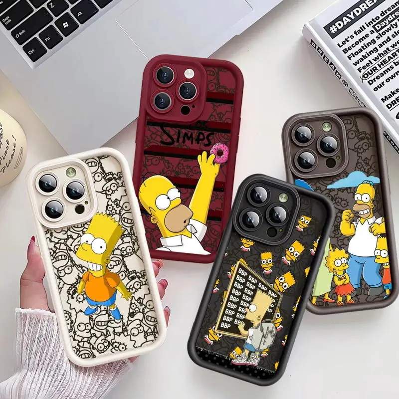 Cartoon Homer Simpson Phone Case for Redmi Note 11 Pro Plus 12S 10 Lite 11 Pro 9 12 9S 11S 10 Pro 12 Pro Square Liquid Cover