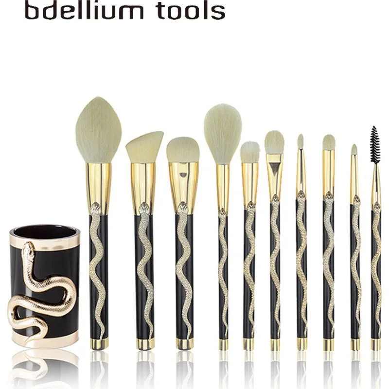 

Makeup Brushes Set Concealer Contour Eye Shadow Cosmetics Brush Blushing Powder Blending Brush Kit 10pc For Make Up Tools