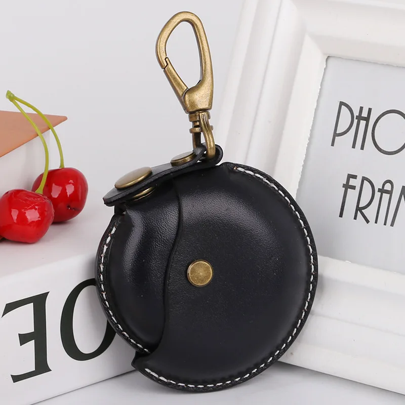 

Portable Retro Small round Bag Creative Coin Purse Key Earphone Cable Storage Hanging Bag Bluetooth Earphone Case Gift