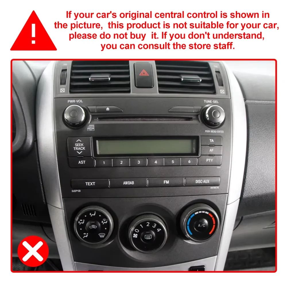 For Toyota Auris Corolla 2006-2012 Android 15 Stereo Car Radio Multimedia Player GPS Navigation 4G BT WIFI CarPlay Android Auto