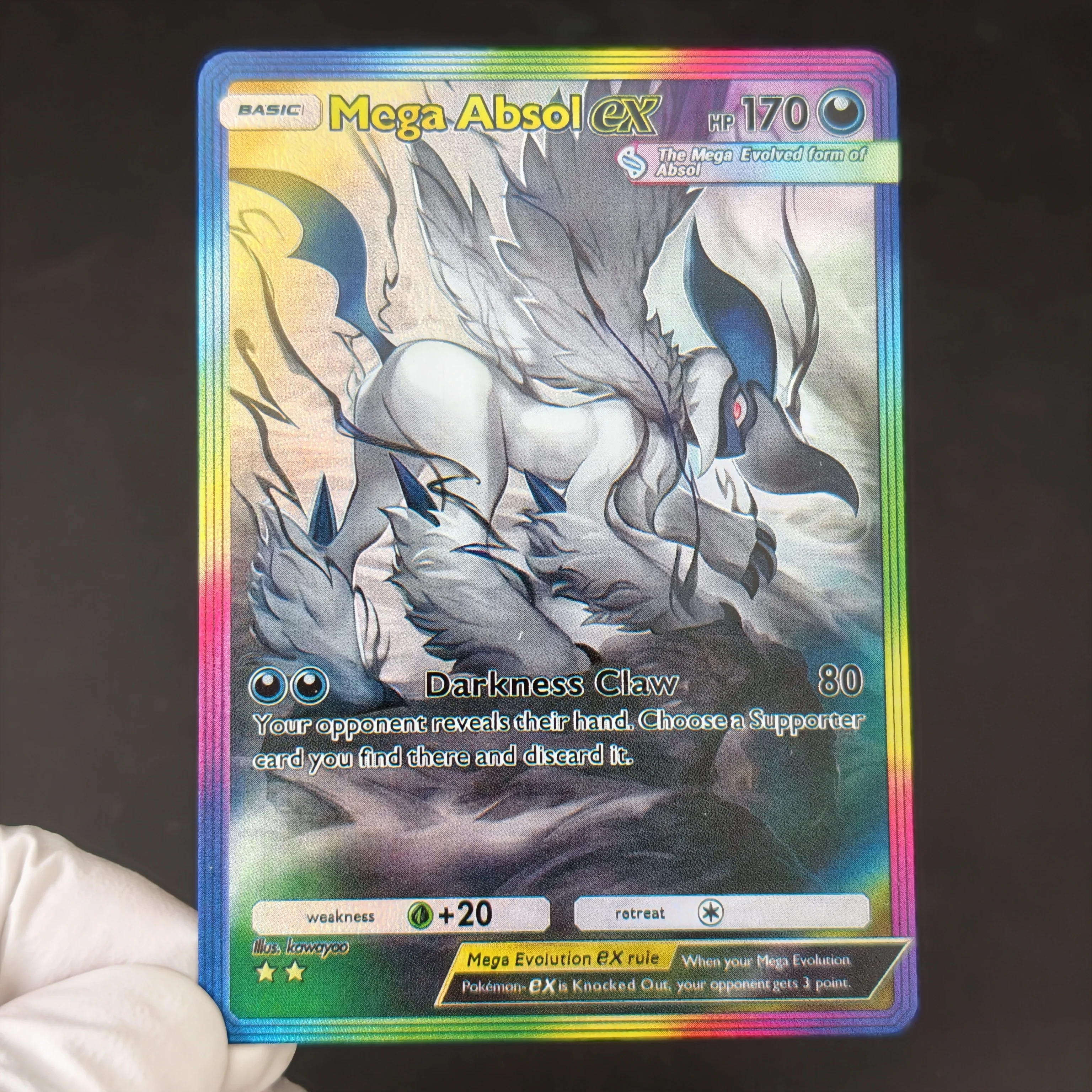 12PCS/PKM Card Pocket Mega Ampharos EX Greninja Jolteon Absol Rapidash Holo Foil Card DIY TCG Advanced Anime Collection Card view 4