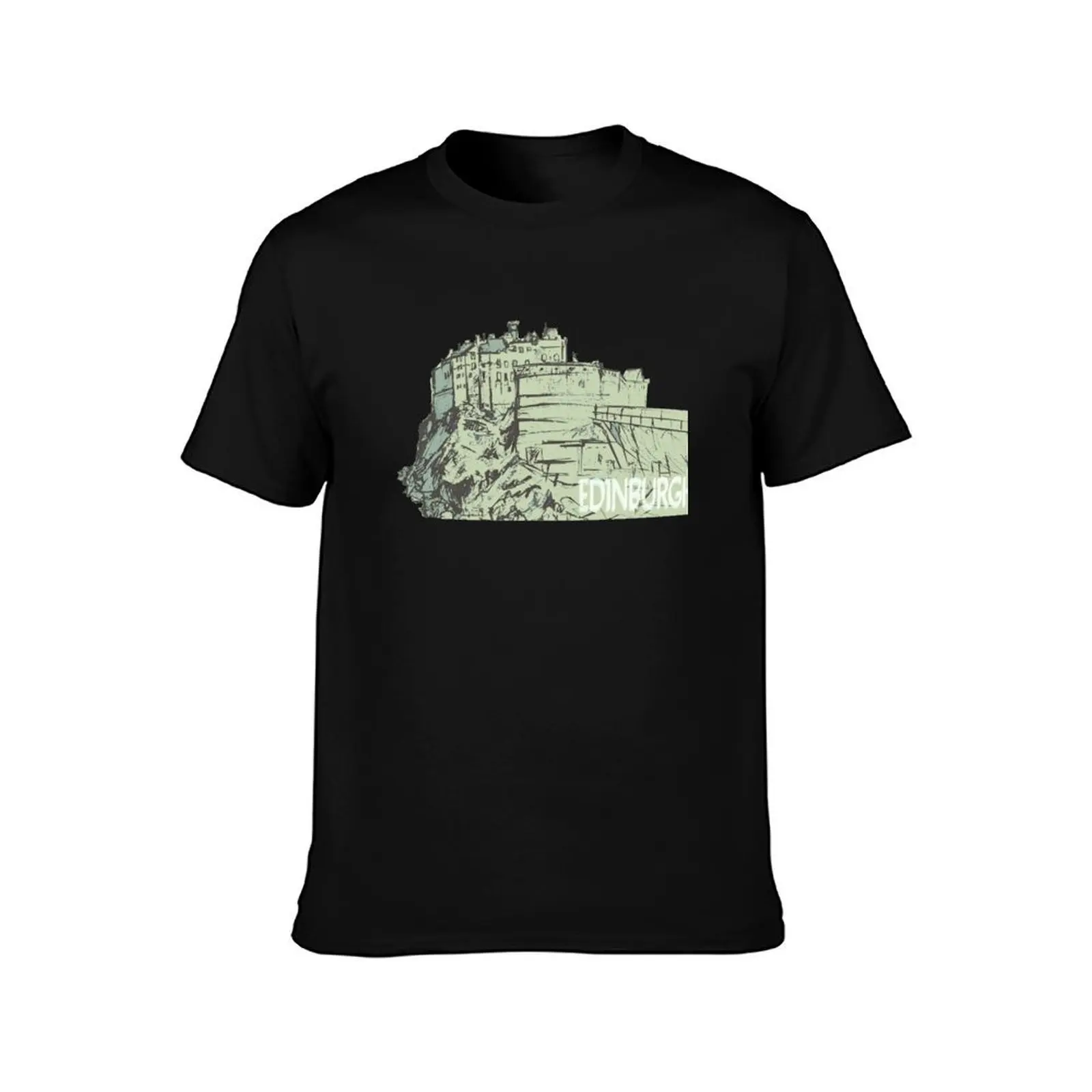Castle Rock, Edinburgh T-Shirt, Summer Casual Cotton Tee, Oversized Streetwear Tops, Vintage Graphic Print, Unisex Men Women