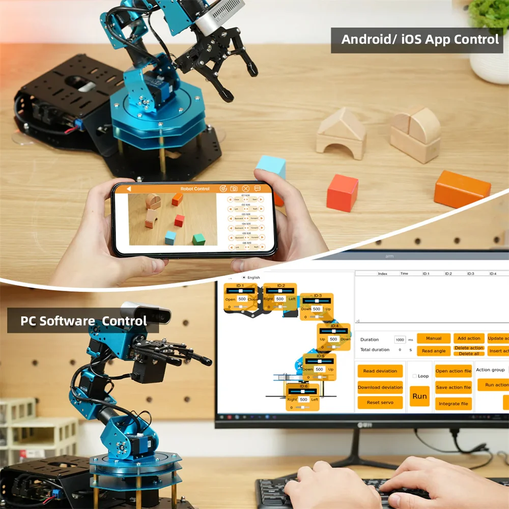 Hiwonder ArmPi Ultra ROS2 3D Vision Robot Arm with Multimodal AI Models, AI Voice Interaction,Tracking Sorting