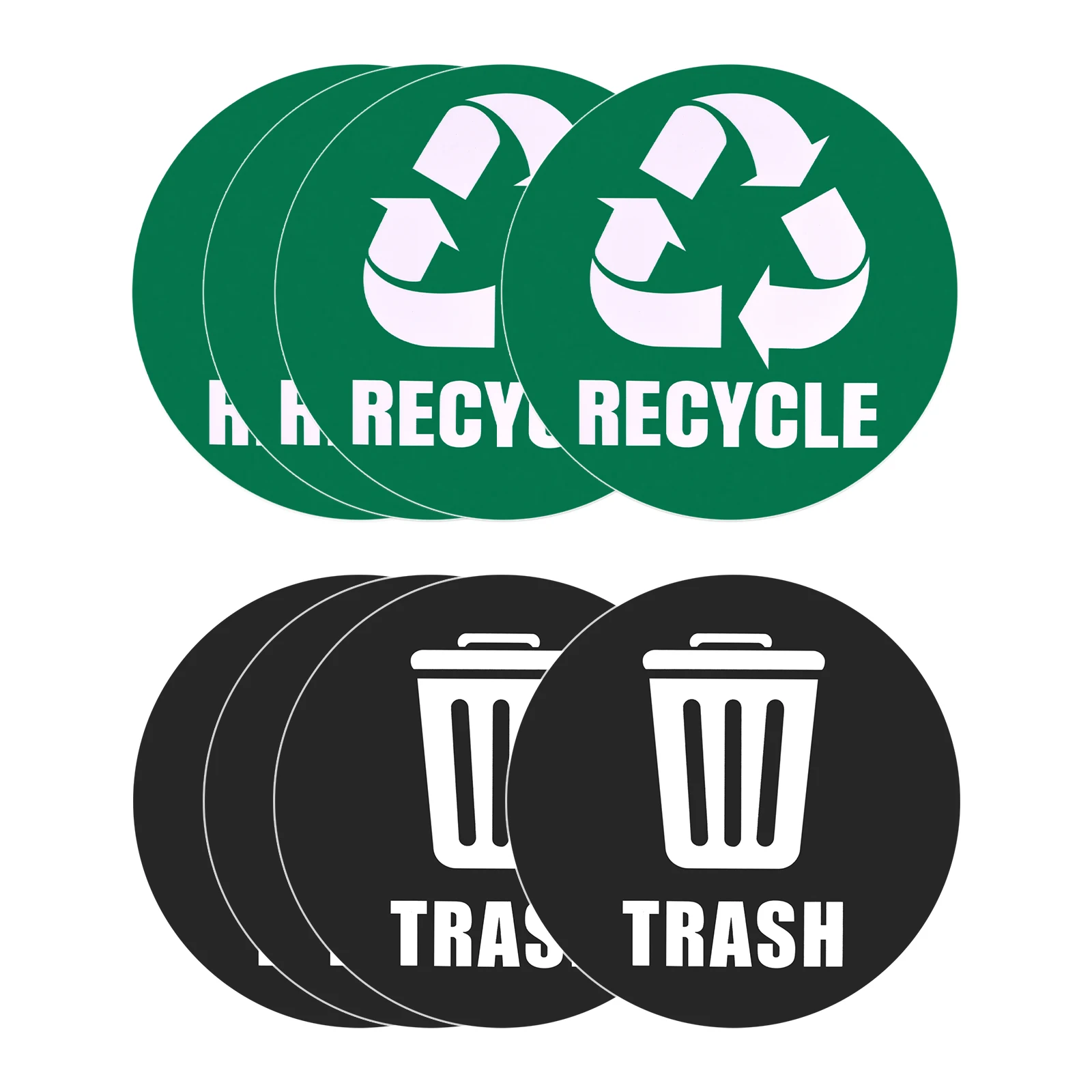 מדבקת מיחזור תוויות פח זבל 5 אינץ 'ויניל ממוחזר עצמי-דביק לשימוש בבית, במטבח או במשרד