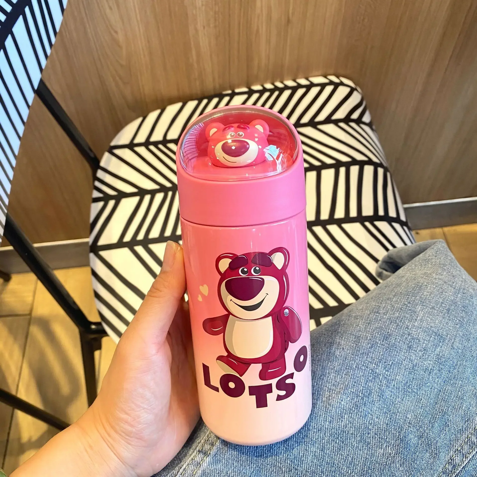 

MINISO Disney Portable Mini Sanrio Strawberry Bear Doll Thermos Cup Kawaii Cartoon Stainless Steel Water Cup The Best Gift