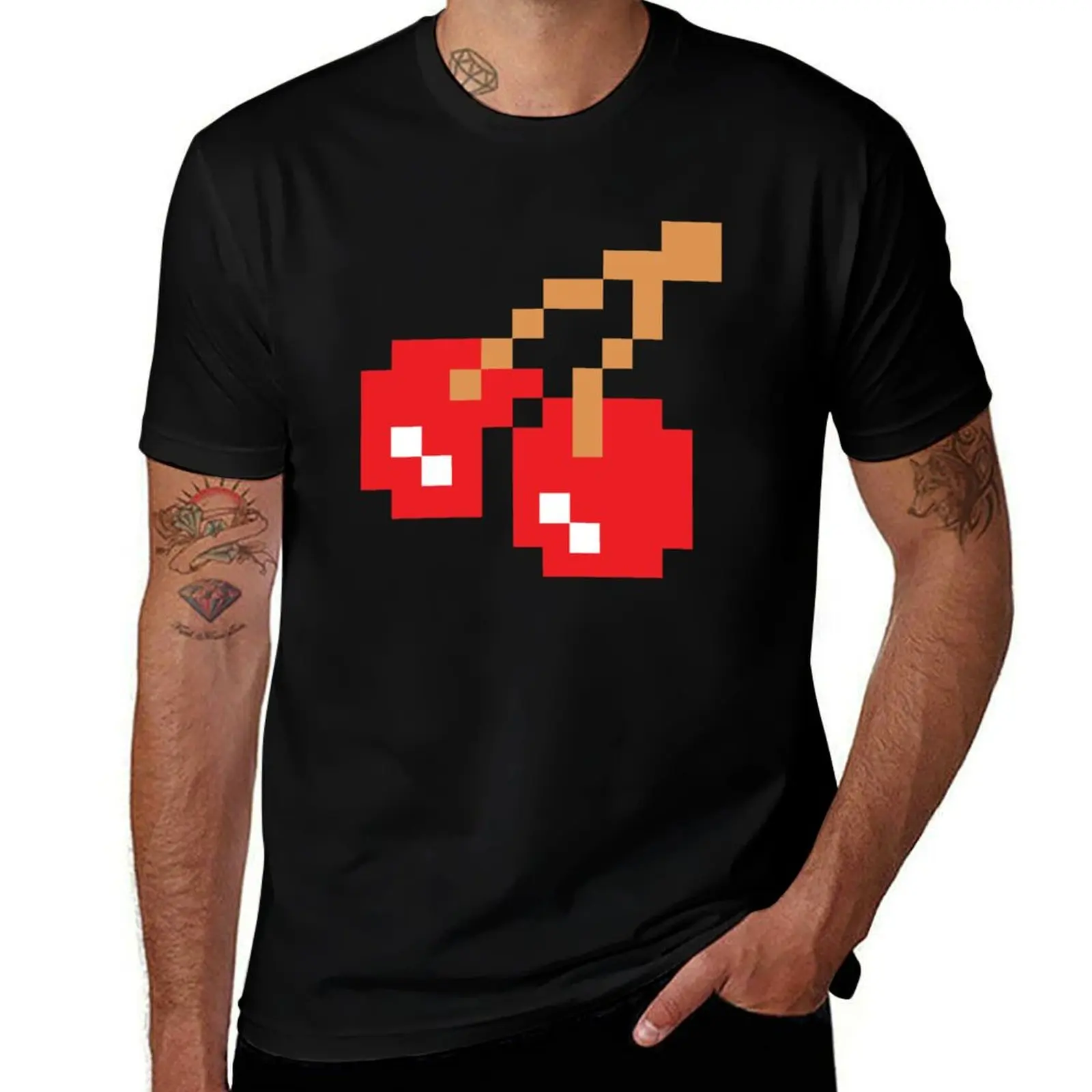 8-Bit Cherry T-Shirt t shirt man cotton T-Shirt