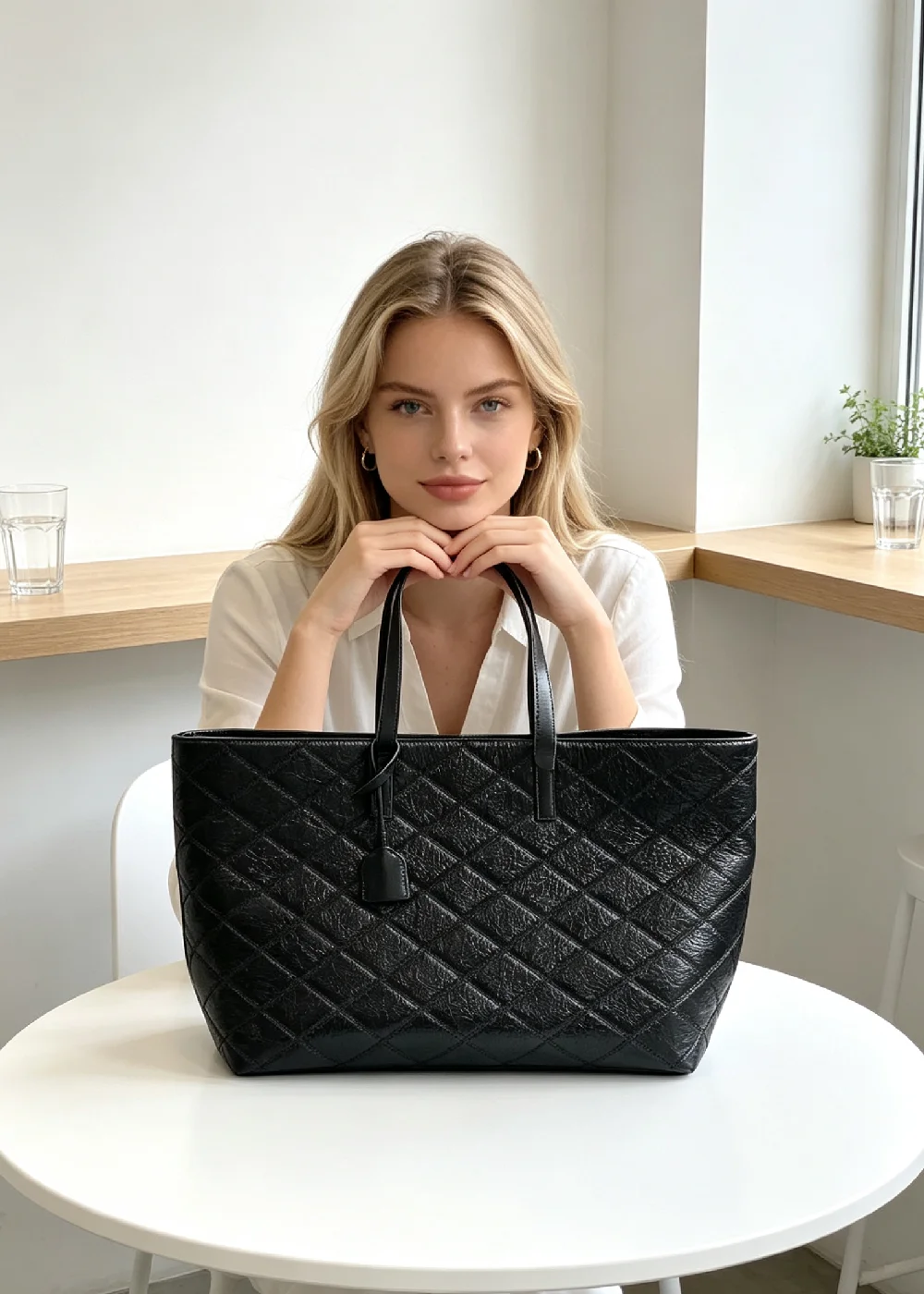 Sac à main rectangulaire pour femme à texture riche, forme fixe, bandoulière réglable, sac de voyage portable pour courts trajets