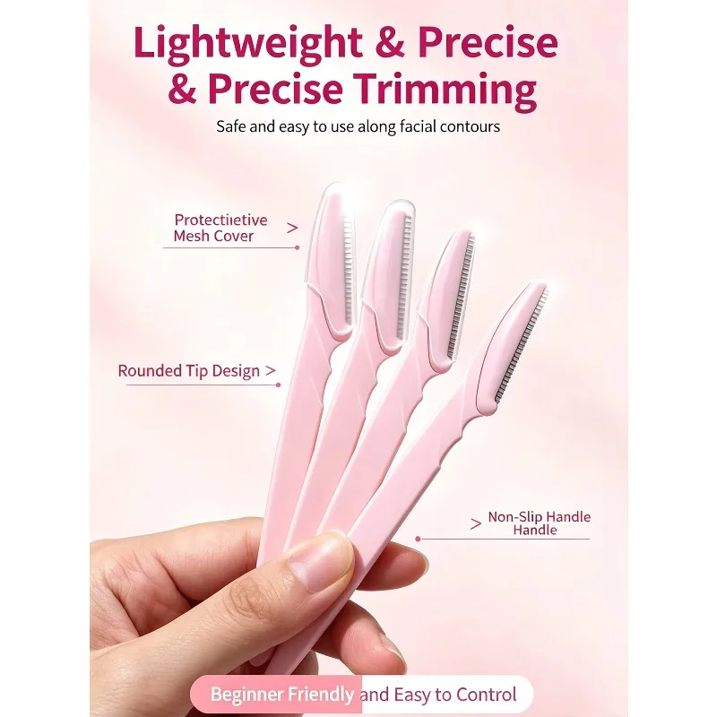 Hot Sale Bottled Eyebrow Razor Set With Storage Box, Facial Trimmer Blades Shaver for Face Body Hair Removal Makeup Tool