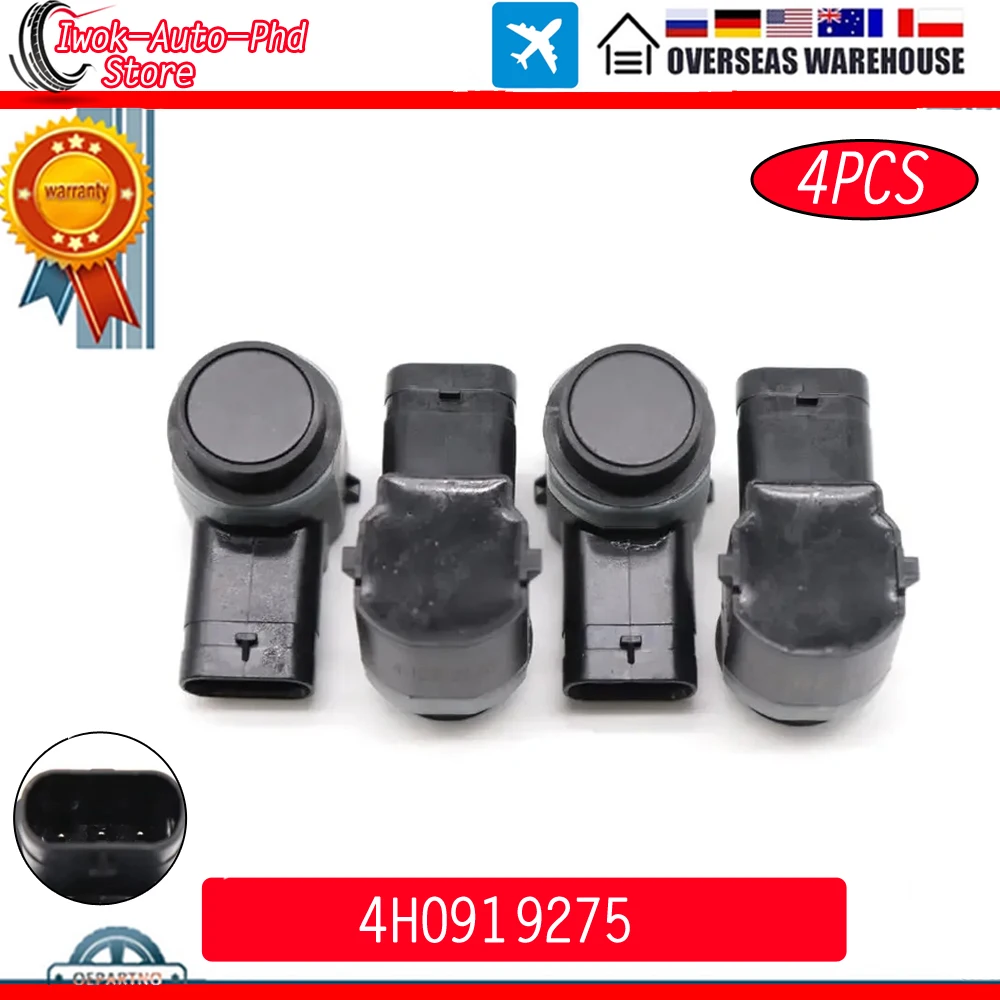 Sensor de aparcamiento PDC para coche, 4 piezas, para Volkswagen Pas sat Go lf, Audi A4, S4, Q3, Seat Alhambra, Altea, Skoda Superb, 3C0919275S, 4H0919275