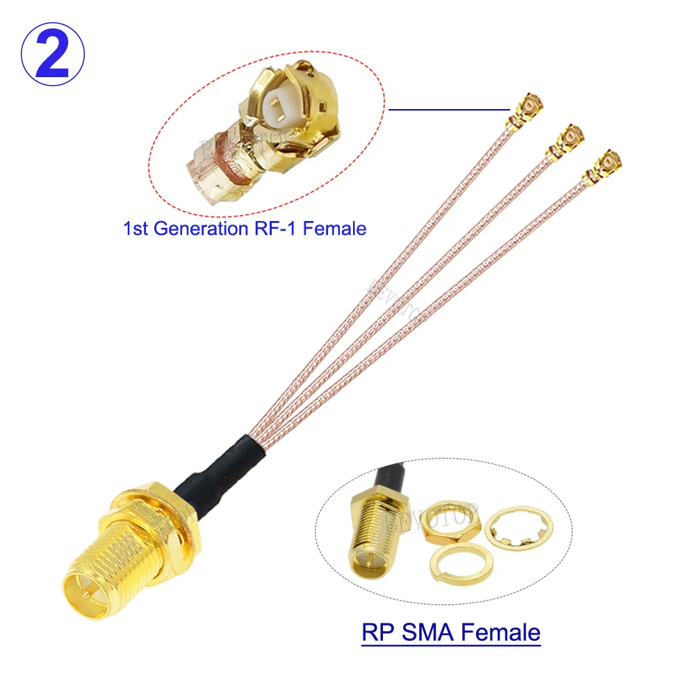1PCS SMA/RP SMA Female to 3*u.FL IPX-1 Female Jack 1 to 3 Triple Splitter Cable RG178 Pigtail WIFI Antenna Extension Jumper