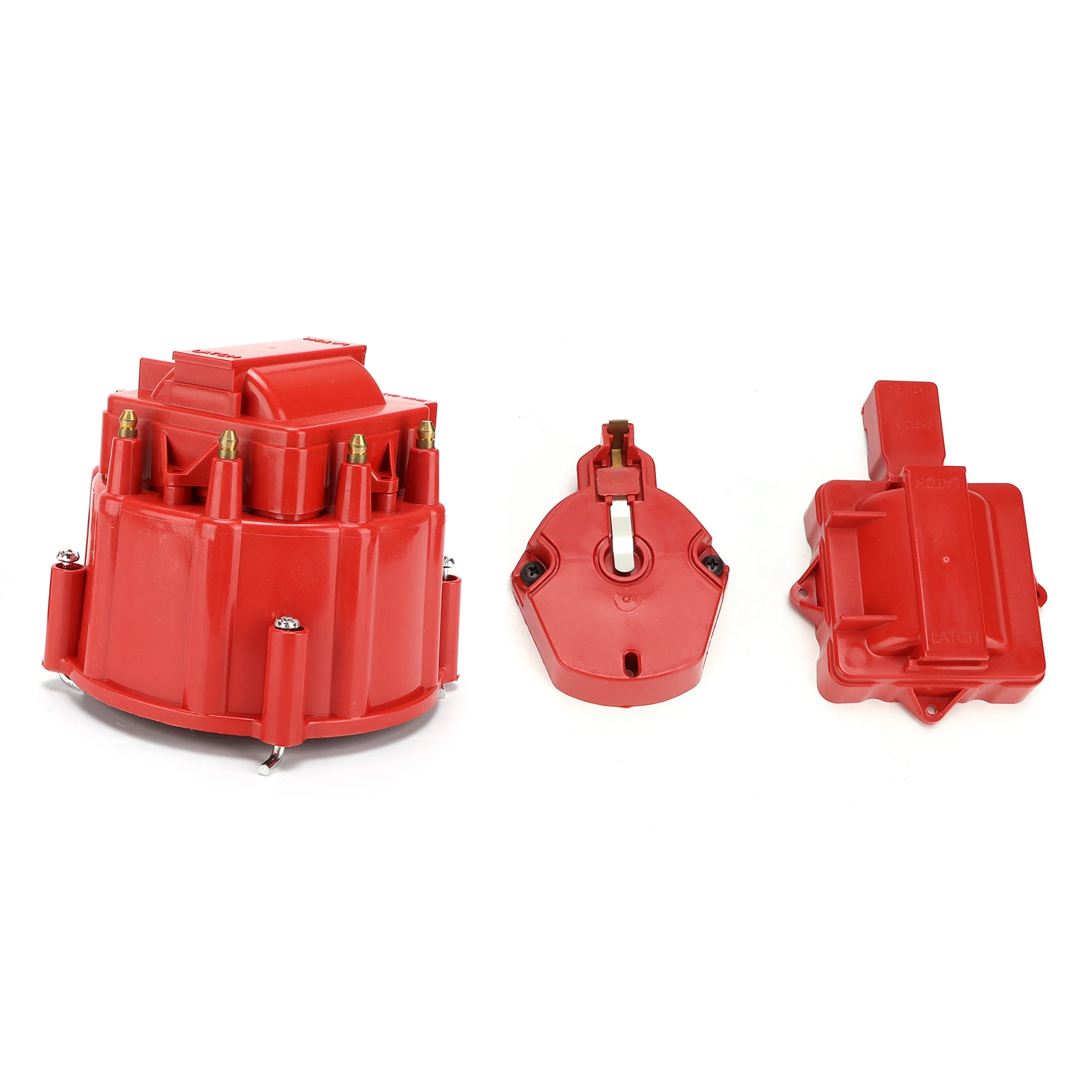 Distributor Cap with Coil Rotor Red Replacement for Chevy V8 265 283 307 327 350 383 396 400 402 427 454 472 502 Engine