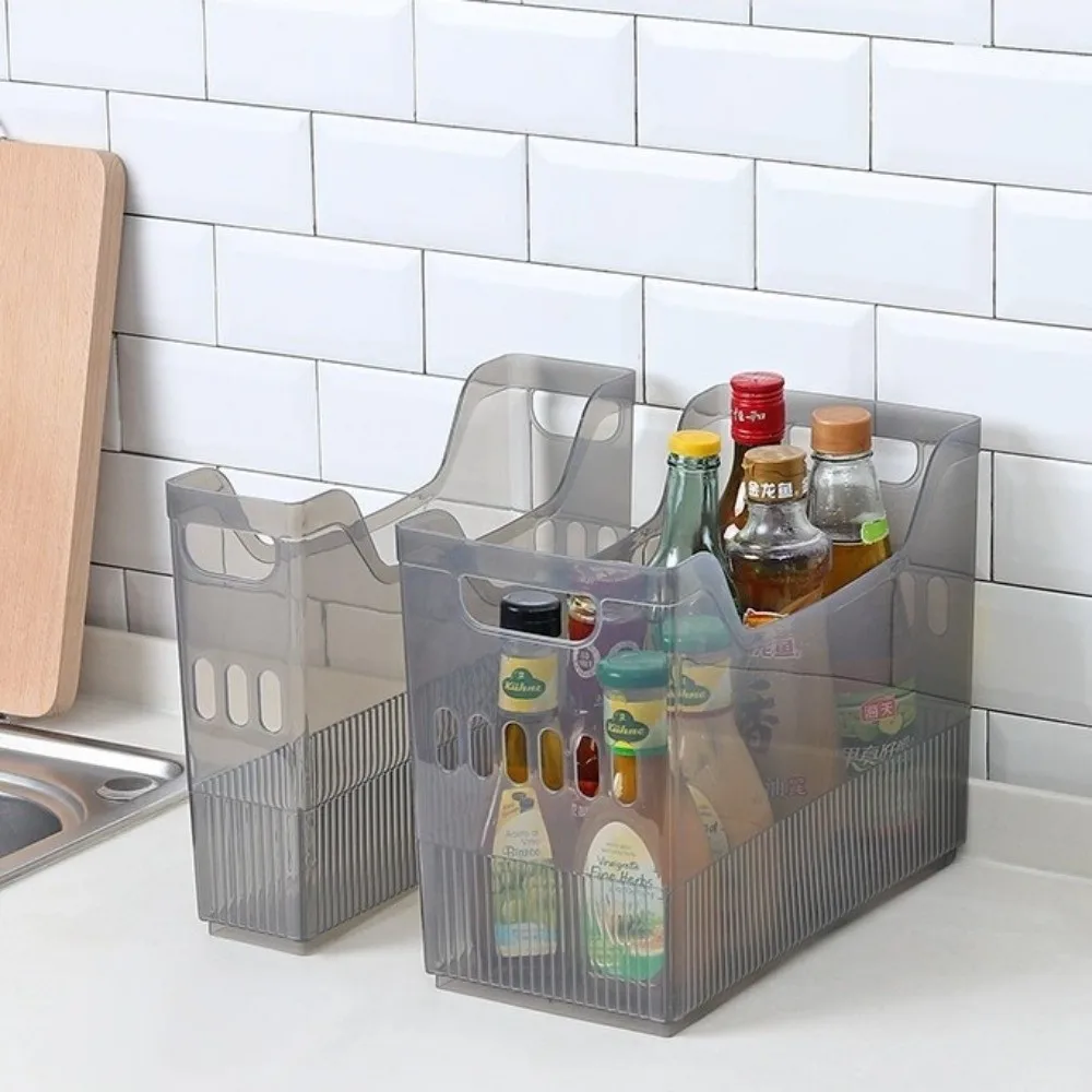 Multi-Size Kitchen Storage Box Hand Pulley Space Saving Food Storage Box Transparent Multi-Functional Sundries Sorting Box