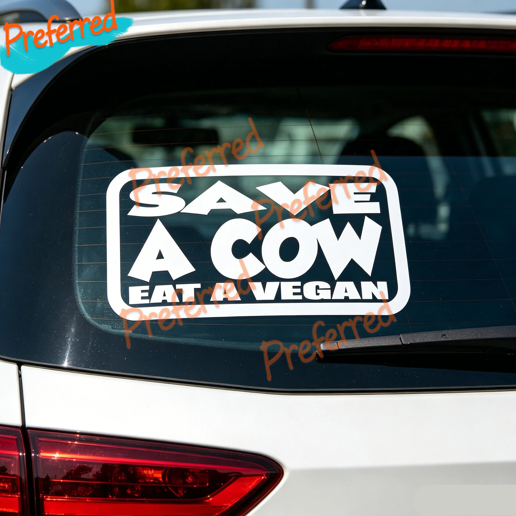 2x SAVE A COW EAT A VEGAN CAR STICKER FUNNY DRIFT JDM WALL ART DECAL Customizable in Any Sticker Size - No Background
