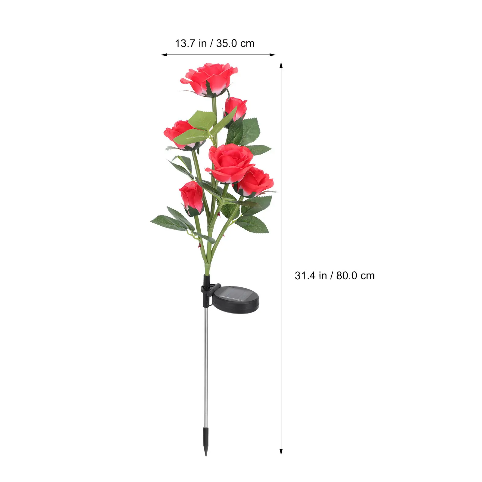 1Pcs Solar Powered Rose Flower Modeling LED Light Outdoor Garden Yard Decorative Lamp Ground Insert Light for Lawn Courtyard