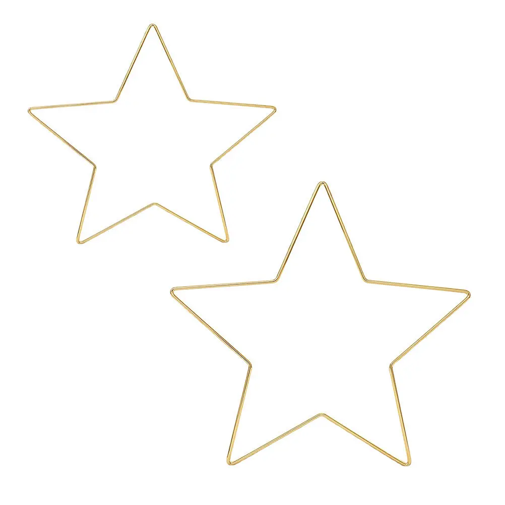 

2Pcs Iron Star Shaped Hoops Wreath Frame Flower Ring DIY Craft Garland Frame Party Decor Star Shaped Hoop Iron