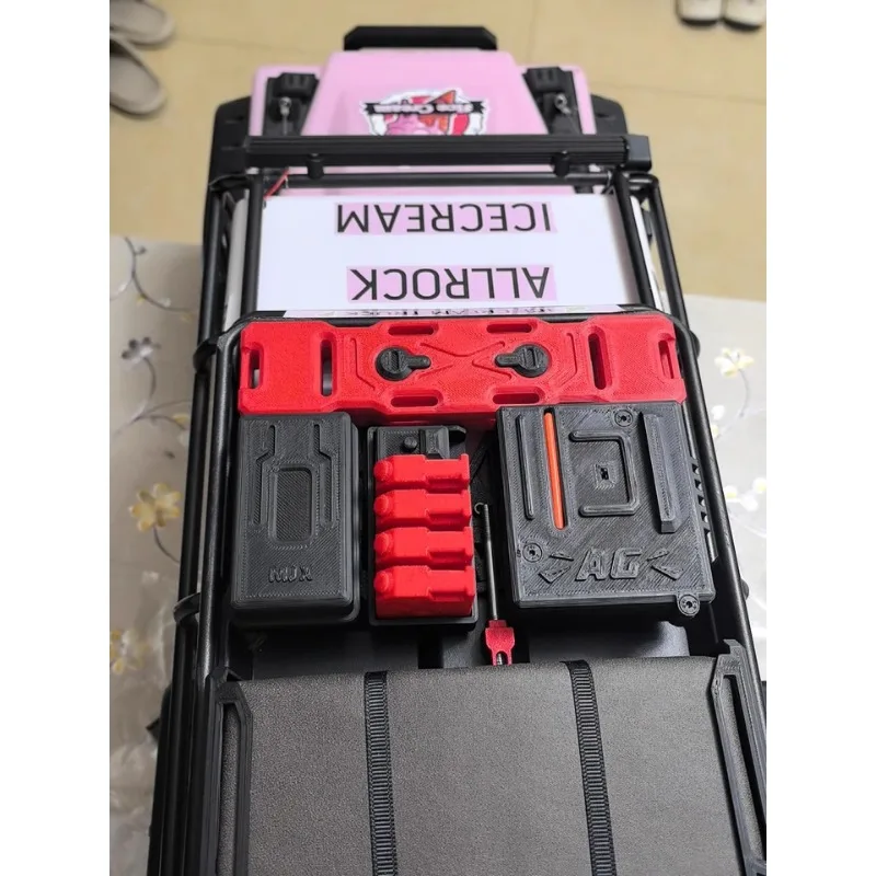 RC Off‑road Simulation Decor Set Customized Roof Rack Tent Bag Fuel Tank LED Stream Light For MJX H8H 1/8 RC Crawler Car Parts
